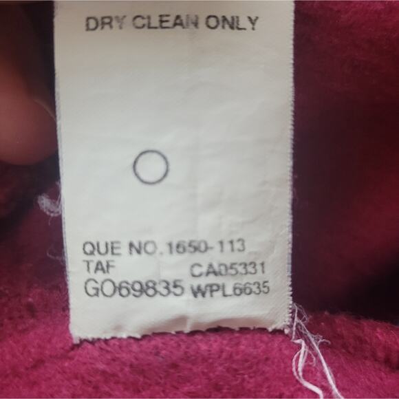 Woolrich Full Zip Jacket Coat 100% Wool Wine Size XL - Picture 6 of 6